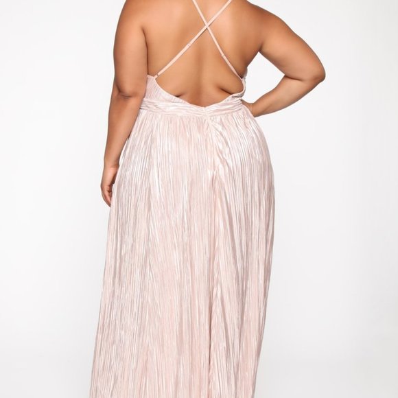 Pleated Maxi Dress - Champagne fashion nova - Picture 3 of 7